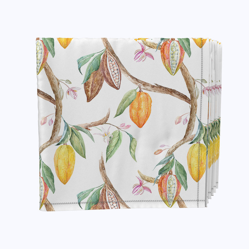 Polyester Floral Square Napkin