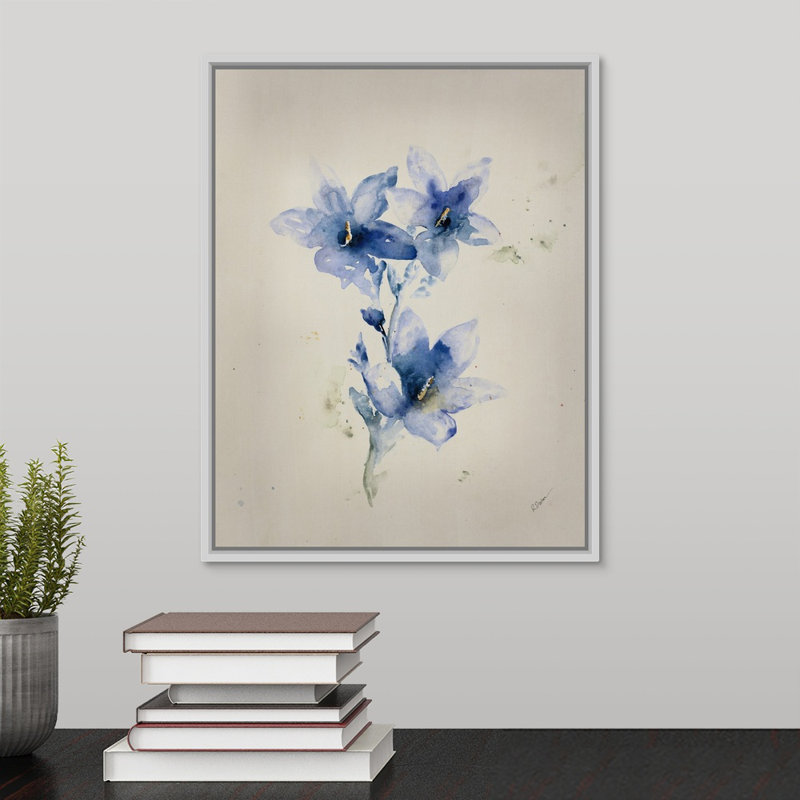 « essential to eden v », peinture sur toile, H 15,7 po x l 12,7 po x p 1,75 po, Cadre flottant blanc