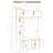 79"H 4-In-1 Hall Tree With 6 Cabinets, 4 Coat Hooks-1526129097