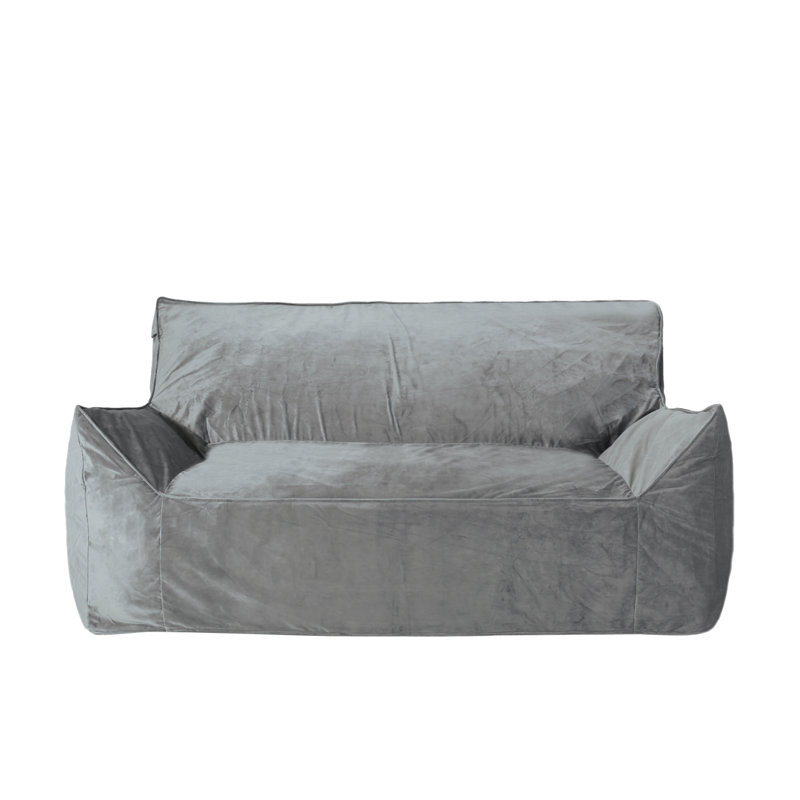 2-Seater Oversized Bean Bag Chair With Armrests, Gray