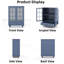 Modern Vintage Blue Buffet With Gracefully Curved Top, Double Glass Doors, And Adjustable Shelves, For Kitchen Hallway Cabinet Top Shatter - Glass, Kitchen, Bedroom, Or Use