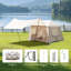Tente gonflable 4 saisons en coton gonflable coupe-vent, tente de camping gonflable facile à installer avec pompe à main et fenêtres en filet