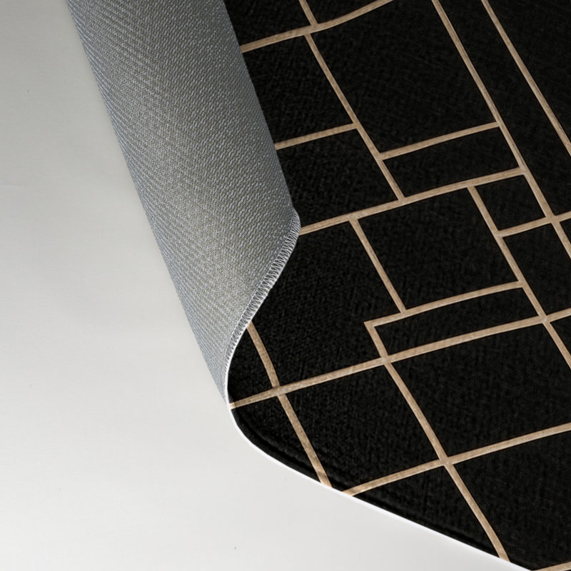Tapis noir intérieur et extérieur Trellis