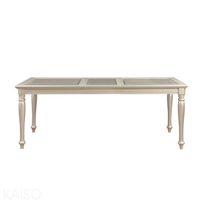 Table de salle à manger à finition argentée Traditional Design