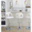 Tabouret de bar réglable en métal chromé et tissu blanc neige avec repose-pieds arrondi en T - ensemble de 2-1427809385-1427809391