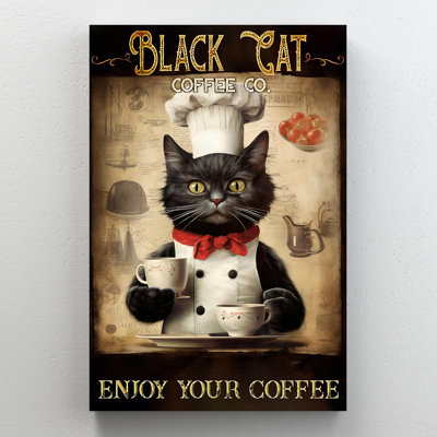 «Black Cat Coffee Co», impression sur toile