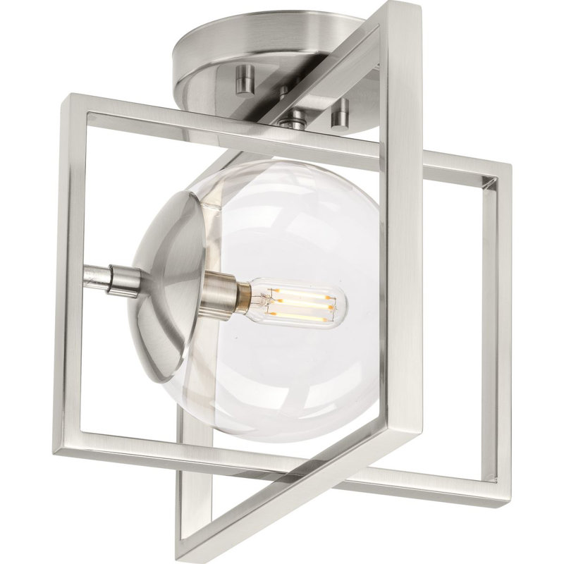 Deaton Glass Semi-Flush Mount Light, Brushed Nickel