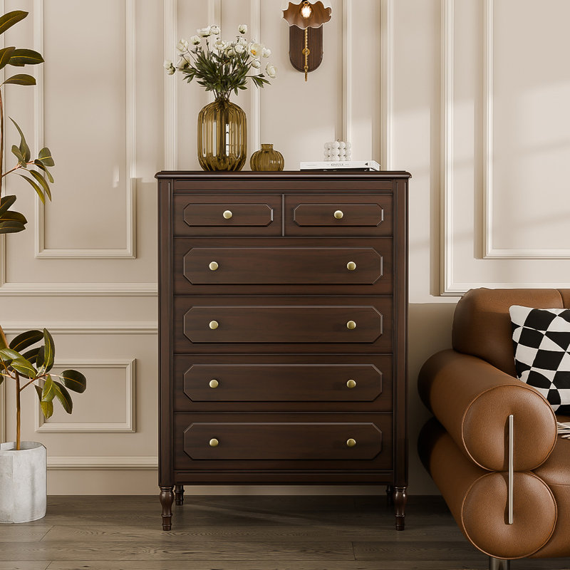 Armoire à 33 tiroirs en bois de cerisier noir 33,86 po