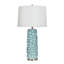 Lampe de table en céramique - bleu Naha - abat-jour blanc