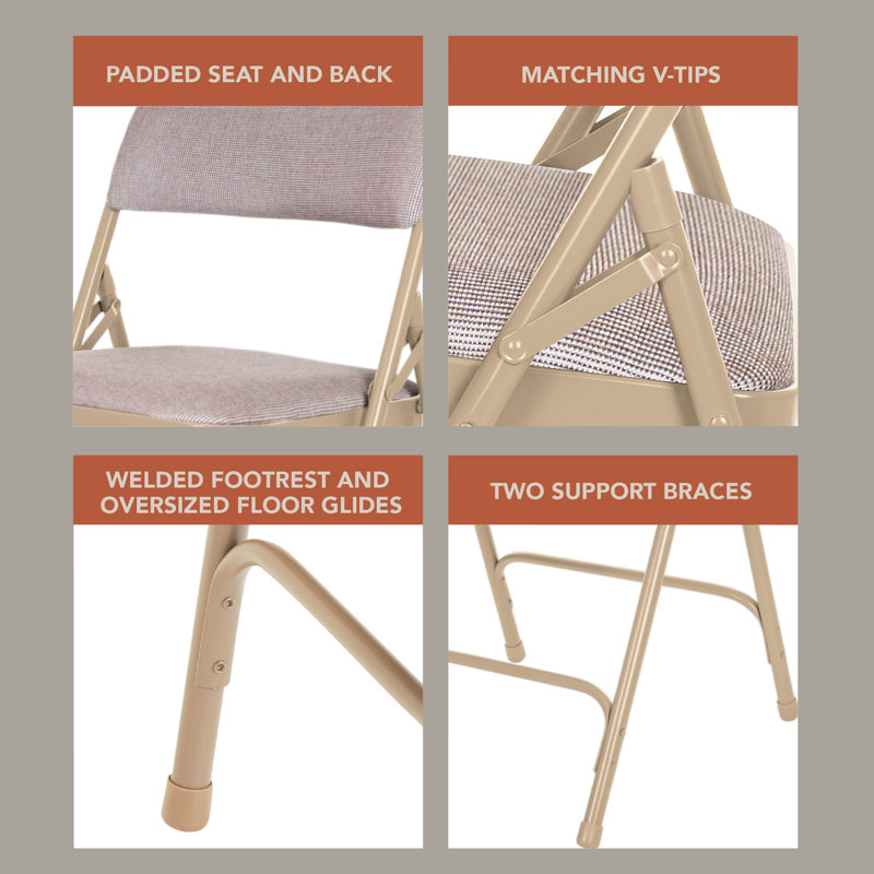 Chaise pliante rembourrée Bernadine, Beige