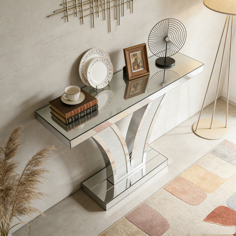 Mirrored Console Table Modern Entryway Table