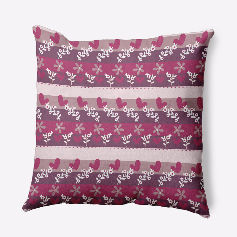 Coussin décoratif floral intérieur / extérieur en polyester, H 20 po x l 20 po, Carré