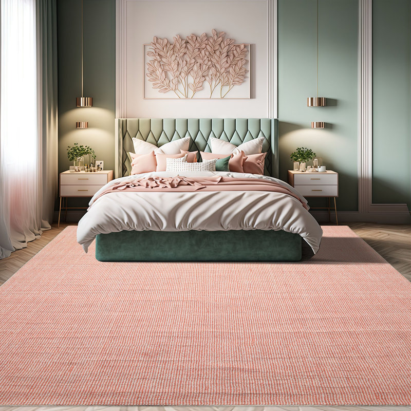 Tapis contemporain berbère gris en laine tissé à la main 10 x 14 po, Rouge, Rectangle de 10 pi x 14 pi