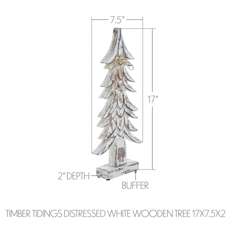 Arbre en bois blanc vieilli Timber Tidings, H 17 po x l 7,5 po x P 2 po