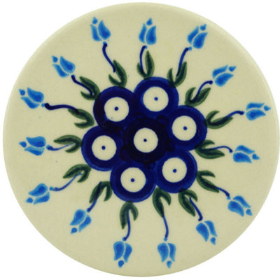 Sous-verre à fleurs en céramique à lustre floral peacock