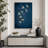 Indigo Navy Blue Bird Flying Artwork, Vintage Abstract Minimalist Bedroom Pictures, Large Framed Canvas Giclee Print Wall Art-115239313-115239315-115239317