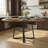 47" Round Extendable Dining Table with Storage, Walnut Finish, Metal Frame, Seats 4-8