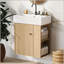 Meuble-lavabo flottant moderne avec lavabo en céramique, rangement à droite pour les petites salles de bain, conception peu encombrante-1501560641