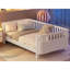 Lit plateforme simple en bois pour enfants avec garde-corps de sécurité, conception à profil bas, finition blanche