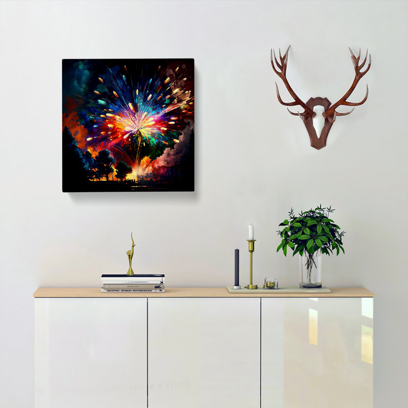 Fireworks Expressionism - Wrapped Canvas, 50cm H x 50cm W x 3cm D