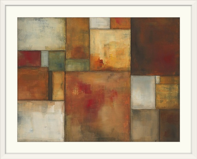 Annel " Mod " by KC Haxton, 20" H x 24" W x 1" D, White Framed