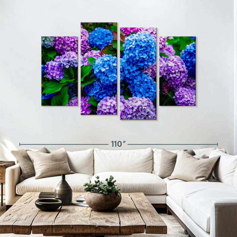 Jardin d'hortensias Harnek, H 54 po x l 84 po