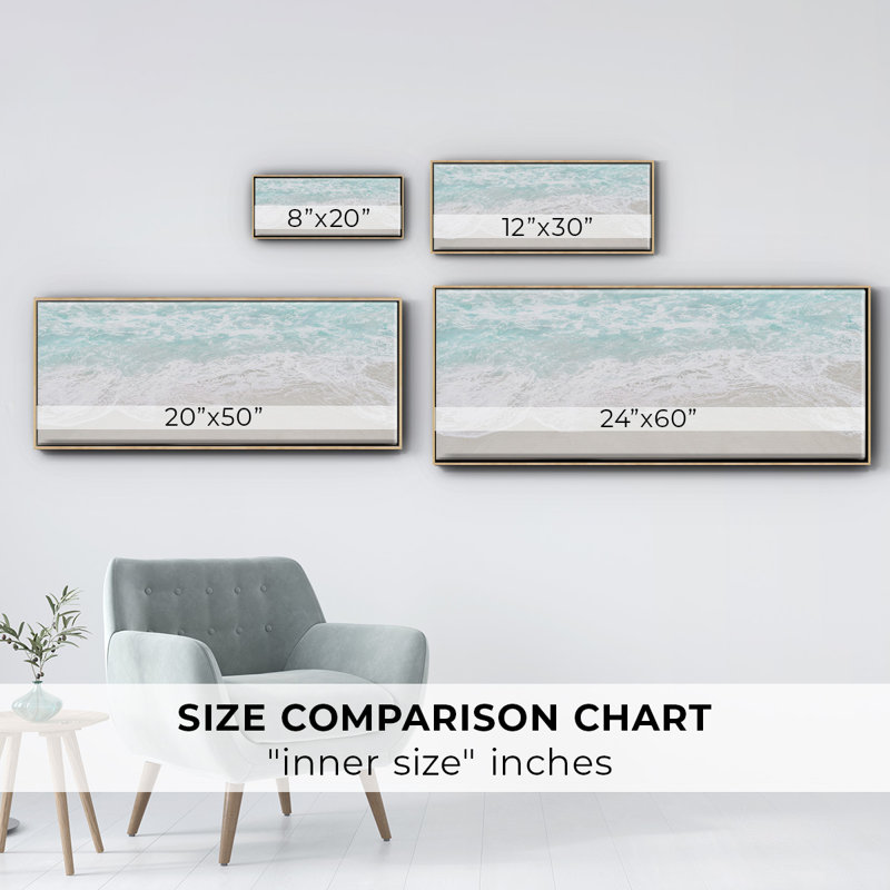 Coastline Tide- Framed Canvas, 20" H x 50" W