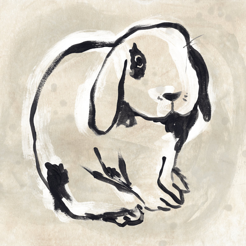 Antique Rabbit III by June Erica Vess - Wrapped Canvas Painting, 51cm H x 51cm W x 3.8cm D