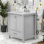 Meuble-lavabo et lavabo moderne gris en bois massif 30 po