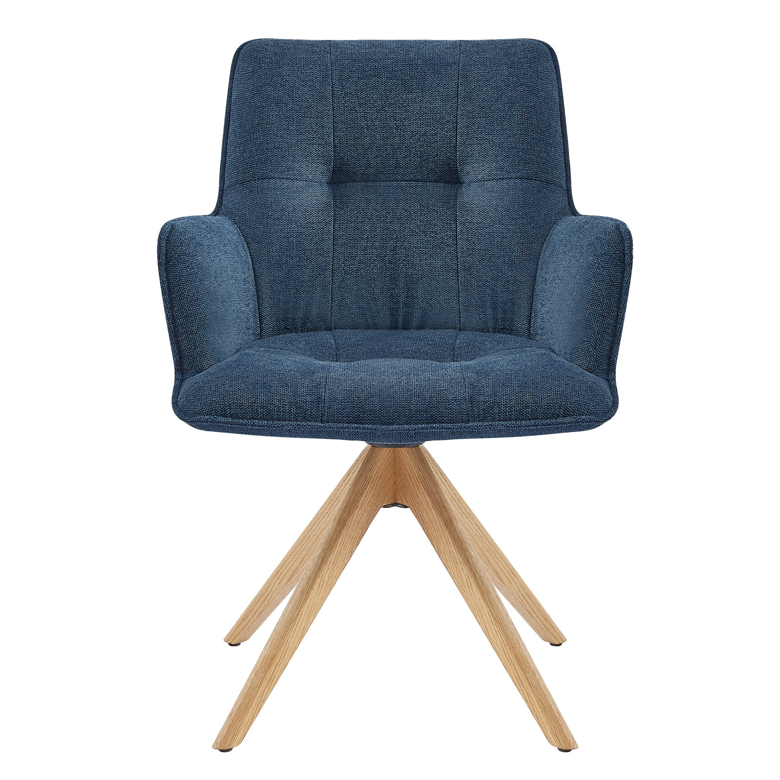 Jadel Fabric Upholstered Swivel Office Chair , Blue Basketweave