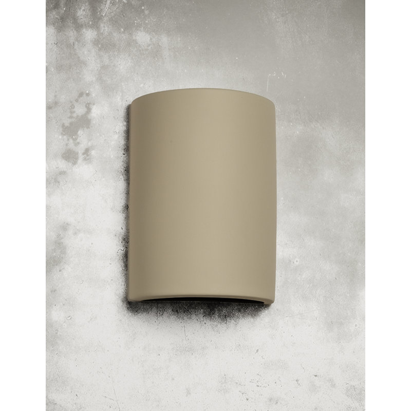 Charny Ceramic Outdoor Wall Light, LED Bulb Included, 13" H x 9.5" W x 5" D, Cottonwood