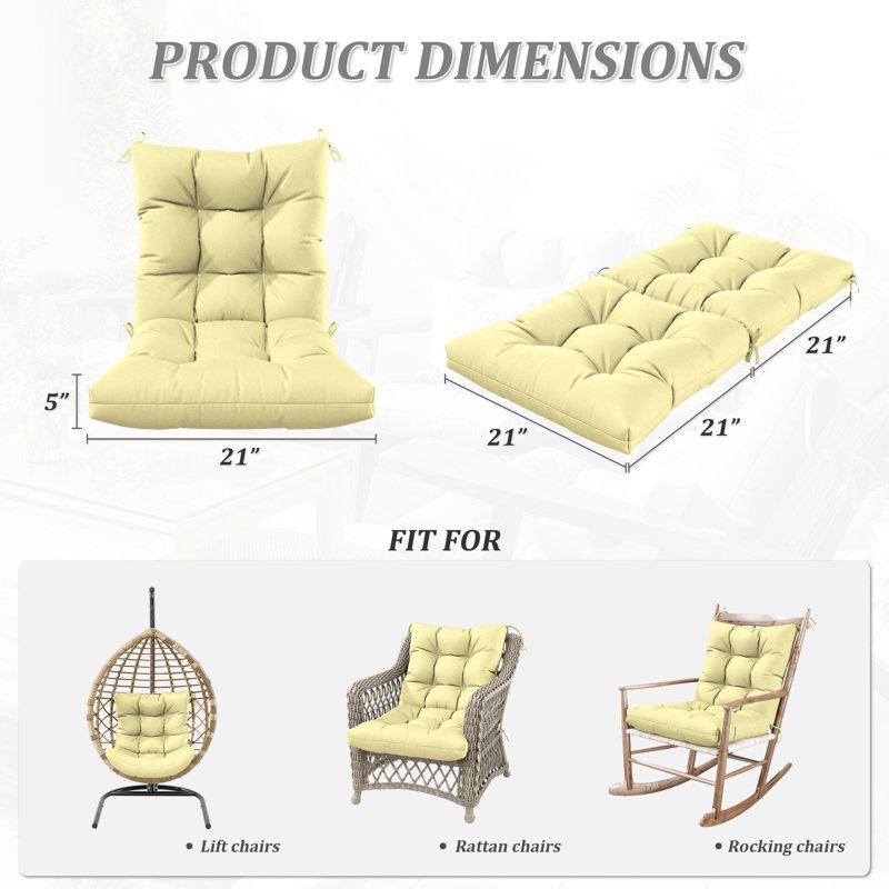 Outdoor/Indoor Seat / Back Cushion, Light Yellow