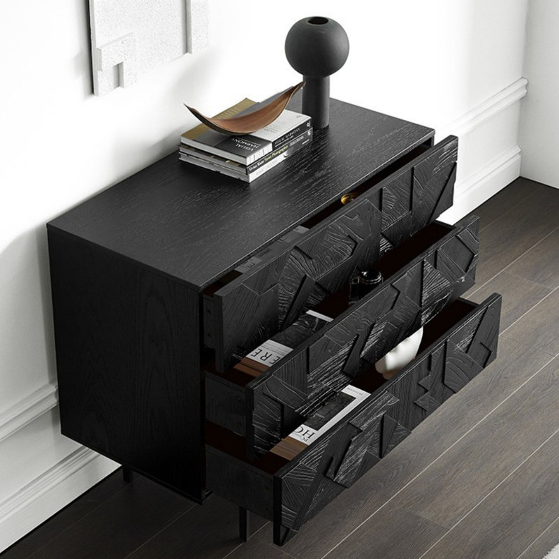 Commode d'appoint en bois massif Light Luxury