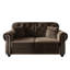Canapé deux places deux places en velours marron de 160 cm (63 po), style moderne du milieu du siècle, capitonné, capitonné, 2 places, rembourrage en mousse, coussins, garniture cloutée, ressorts.