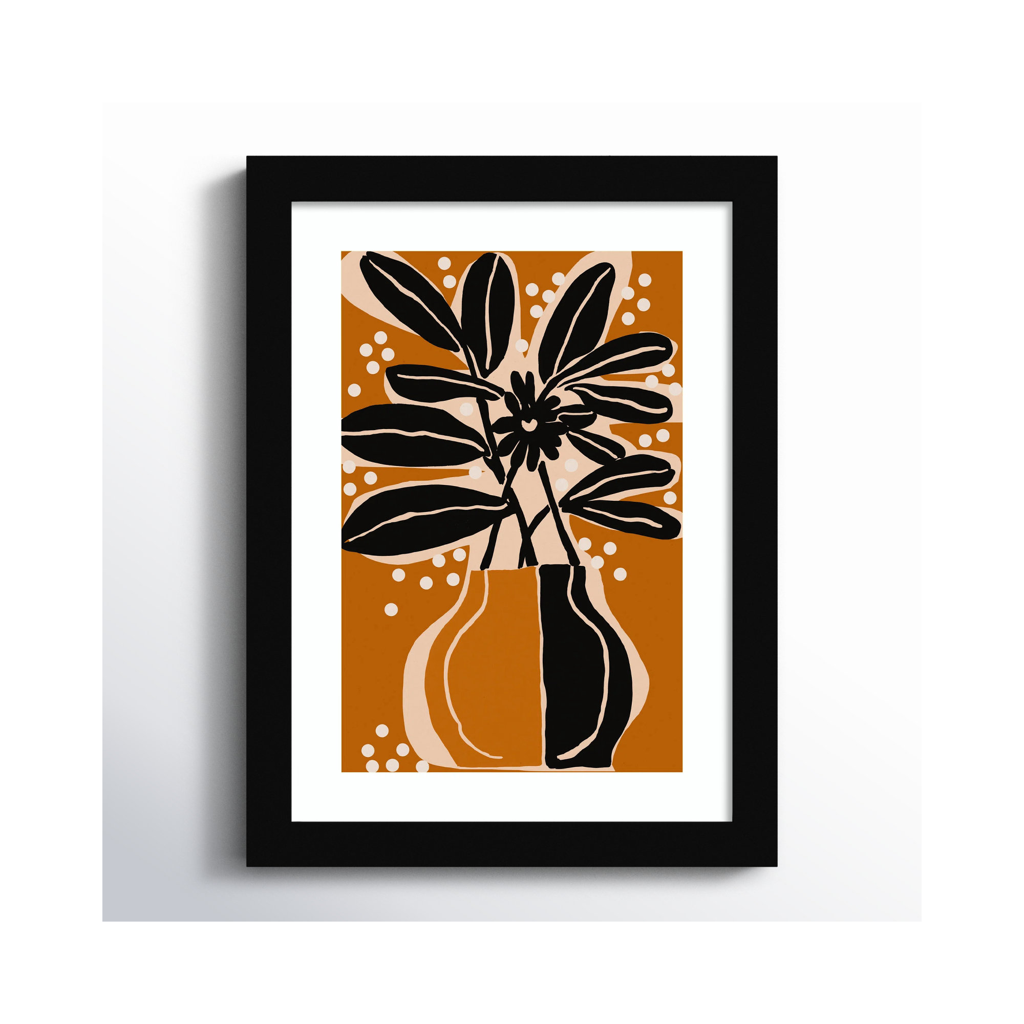 Ochre Still Life No 6 by Treechild Wood Framed Wall Art Print, Black, 13" H x 10" W