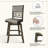 Brown Wooden Swivel Counter Chair With Grey Cover-821616727