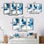 «Imperial Blue Solitude», 3 pièces sur toile-208632871-208632868