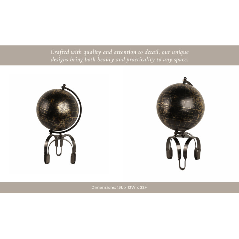 22" Rally Large Metal Globe, 22" H x 13" W x 13" D