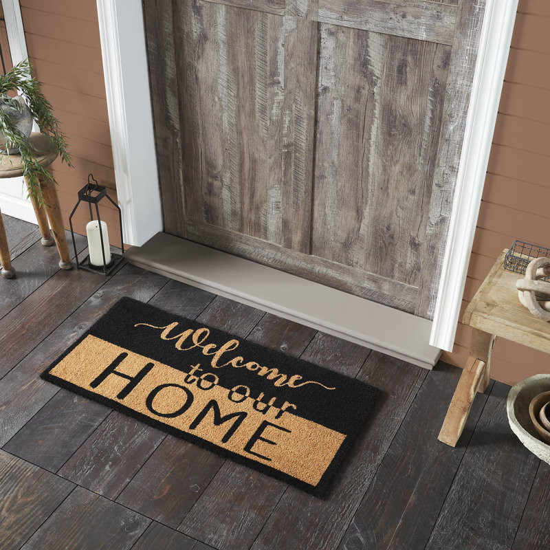 Tapis brun clair Timord Classics Welcome To Our Home, L 17 po x L 36 po