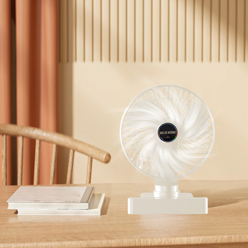 Ventilateur de table kbndieu, ventilateur de bureau à pile rechargeable avec DEL, ventilateur de table silencieux pour la maison, inclinaison à 180 °, 3 réglages de vitesse, ventilateur portatif pour le bureau, la cuisine