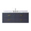 Ensemble de meuble-lavabo simple bleu l 48 po x P 22 po, plateau en marbre de Carrare et robinet-197456587-197456585