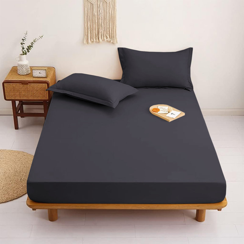Aspire Homeware Ultra Soft 40cm Deep Fitted Sheet for Extra Deep Mattress and Cozy Sleep, Single (3'), Charcoal