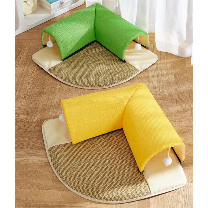 Tunnel de jeu d'intérieur pour chat pour chatons lapin, Green, 27.56" L x 27.56" W