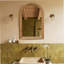 Miroir mural arqué avec cadre en bois, miroir décoratif rustique pour salle de bain