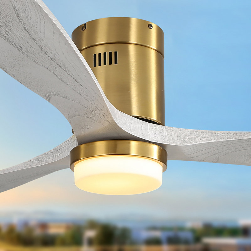 Ventilateur de plafond à DEL 52 pouces, Argent, Doré