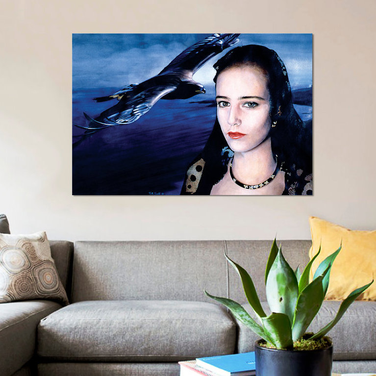 Aria par Titti Garelli - reproduction d'art sur toile tendue, H 18 po x l 26 po x P 1,5 po, Toile avec cadre noir