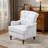 Chenille Tufted Back Recessed Arms Accent Club Chair With Wooden Legs-1034337234