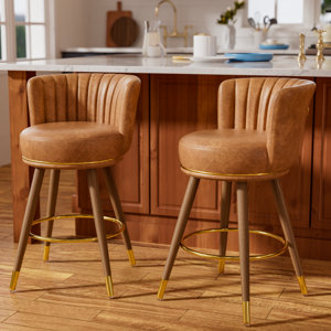 Mercer41 Kokitus Counter Height Bar Stools, 24 Inch Swivel Bar Stools ...