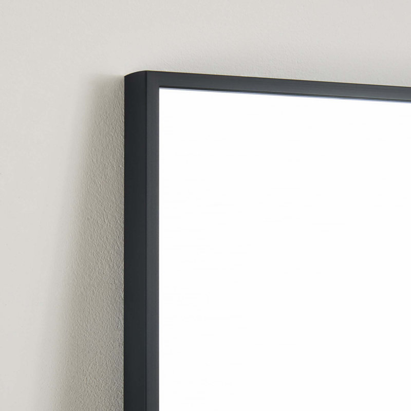 70" x 31" Full Length white Aluminum Alloy Frame, leaning or Wall Mounted, Black