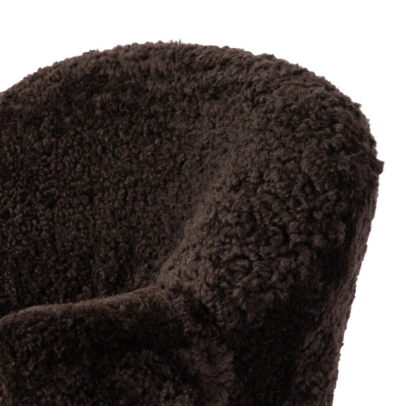 Aurora 26" Wide Swivel Armchair, Cocoa Shearling